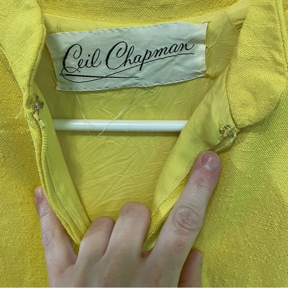•Ceil Chapman •Vintage •1960s Yellow Dress - Picture 4 of 4